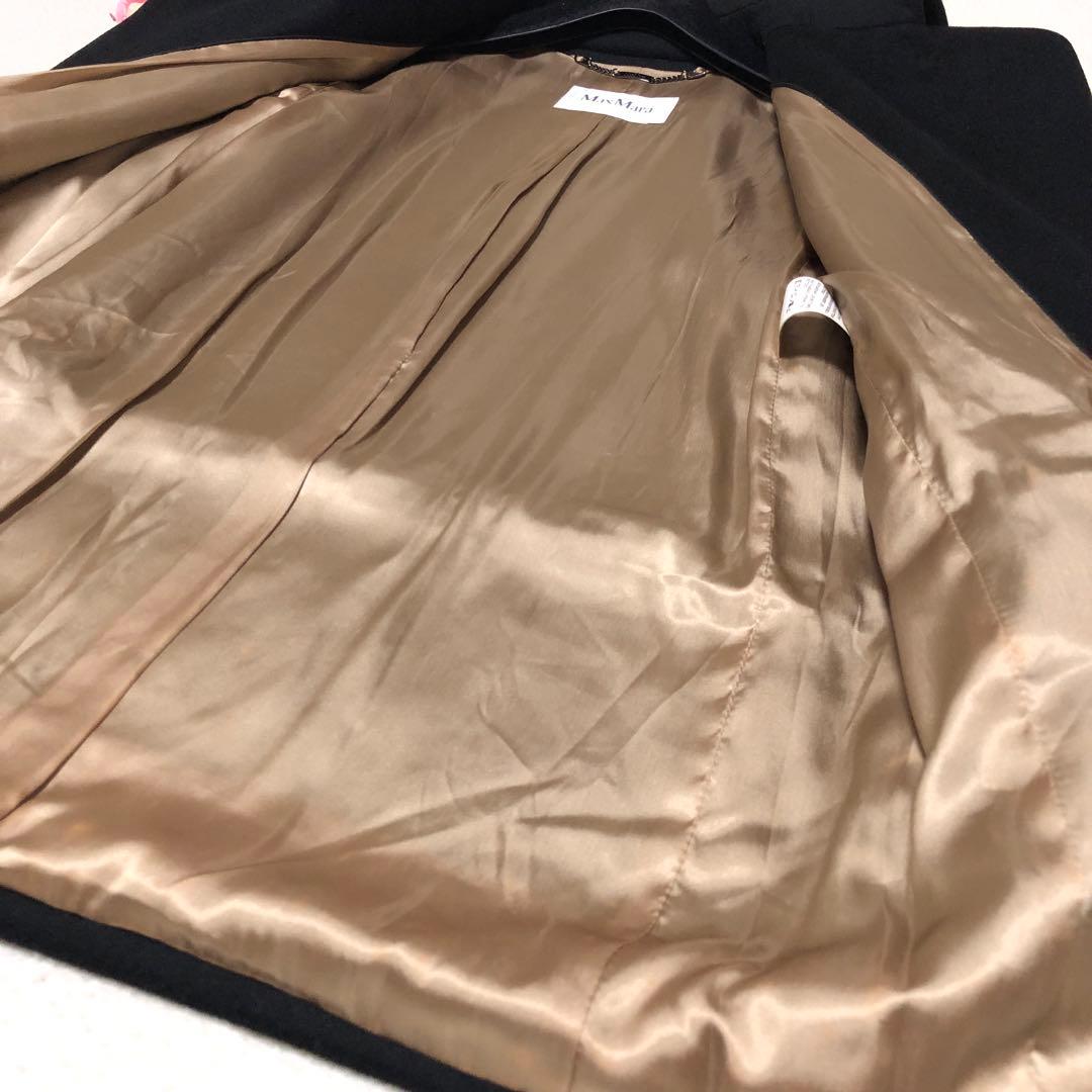 新品未使用　白タグ　マックスマーラ　チェスターコート　ラナ　カシミヤ　黒　40