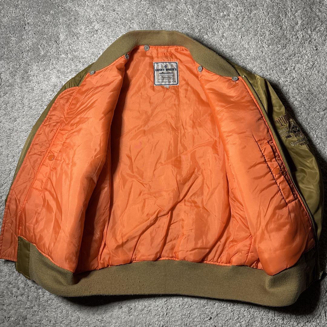 ヴィンテージ　フライトジャケット　MA1 刺繍デザイン　ユニセックス　90s