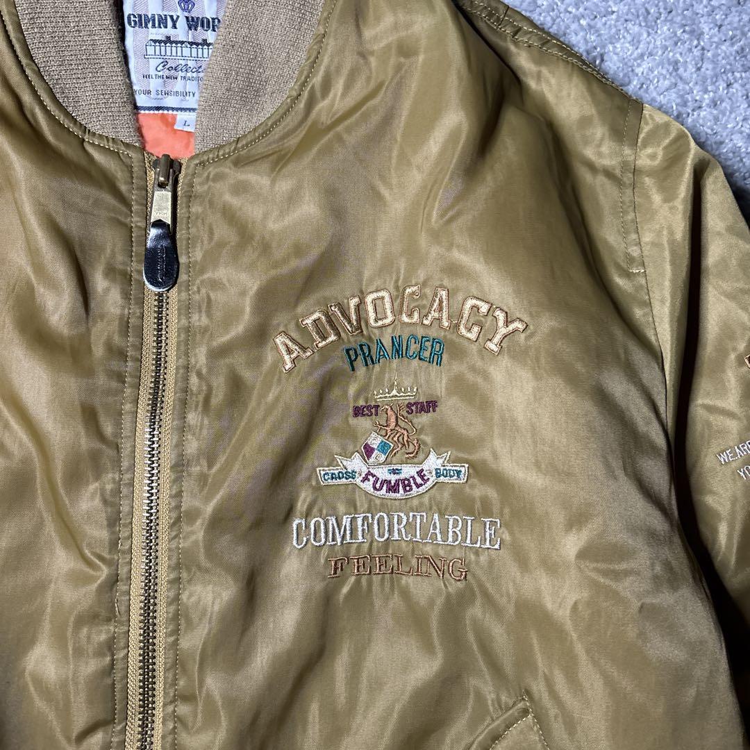 ヴィンテージ　フライトジャケット　MA1 刺繍デザイン　ユニセックス　90s