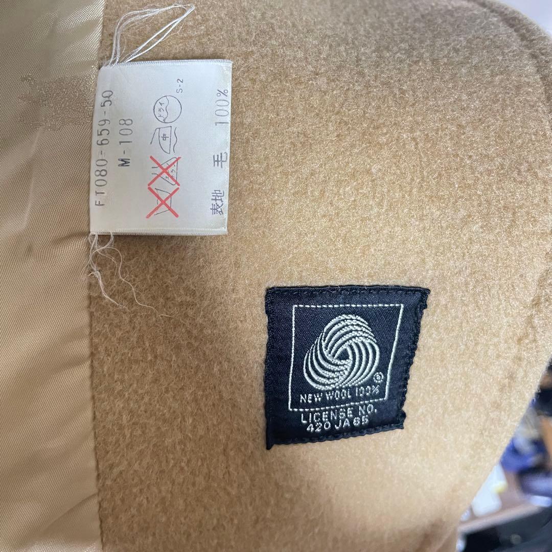 Burberry コート　プローサム　ステンカラー　ウール　裏地ロゴ　キャメル