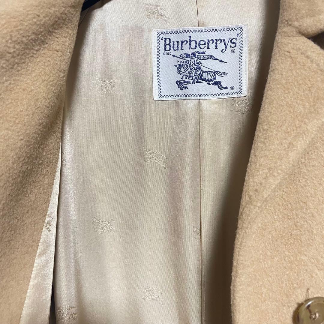 Burberry コート　プローサム　ステンカラー　ウール　裏地ロゴ　キャメル