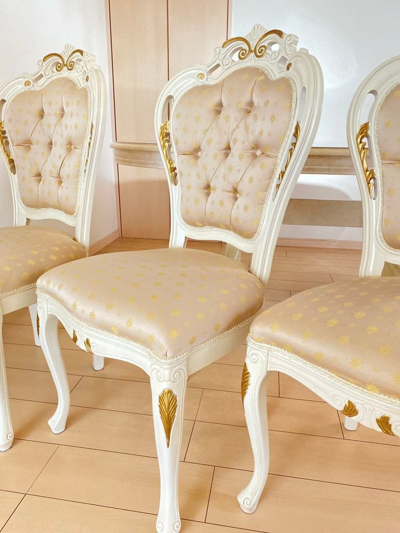 ⑤サルタレッリヴェルサイユ　ダイニングテーブル &チェア4脚　※5点販売のみ