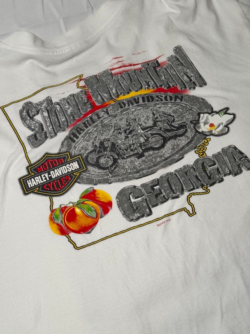 Harley-Davidson USA製 2002年 ホワイト 長袖Tシャツ