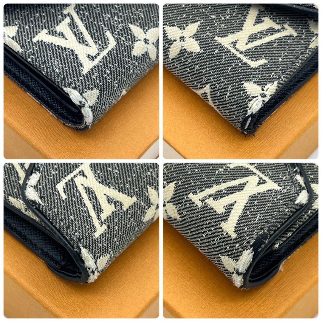 ルイヴィトン ジャガードデニム ヴィクトリーヌ コンパクトウォレット グレー