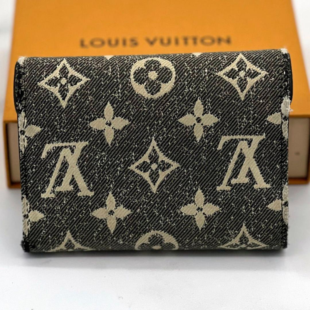 ルイヴィトン ジャガードデニム ヴィクトリーヌ コンパクトウォレット グレー