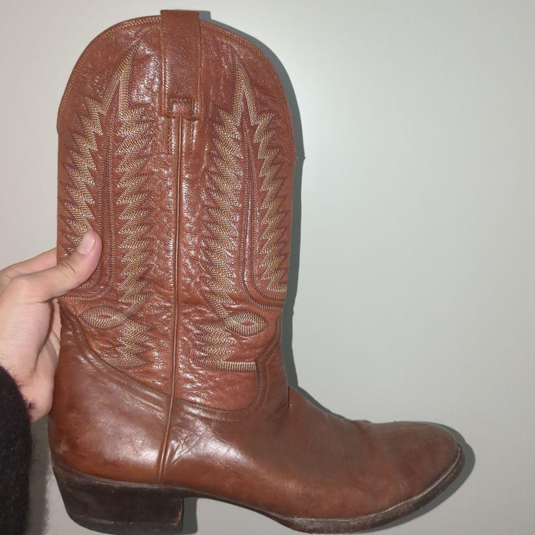 木村拓哉着用 USA古着 ウエスタンブーツ ブラウン刺繍入り