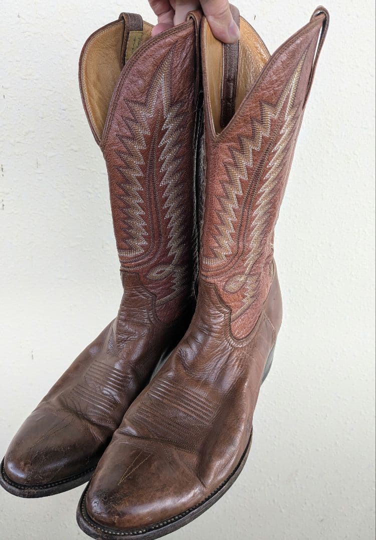 木村拓哉着用 USA古着 ウエスタンブーツ ブラウン刺繍入り