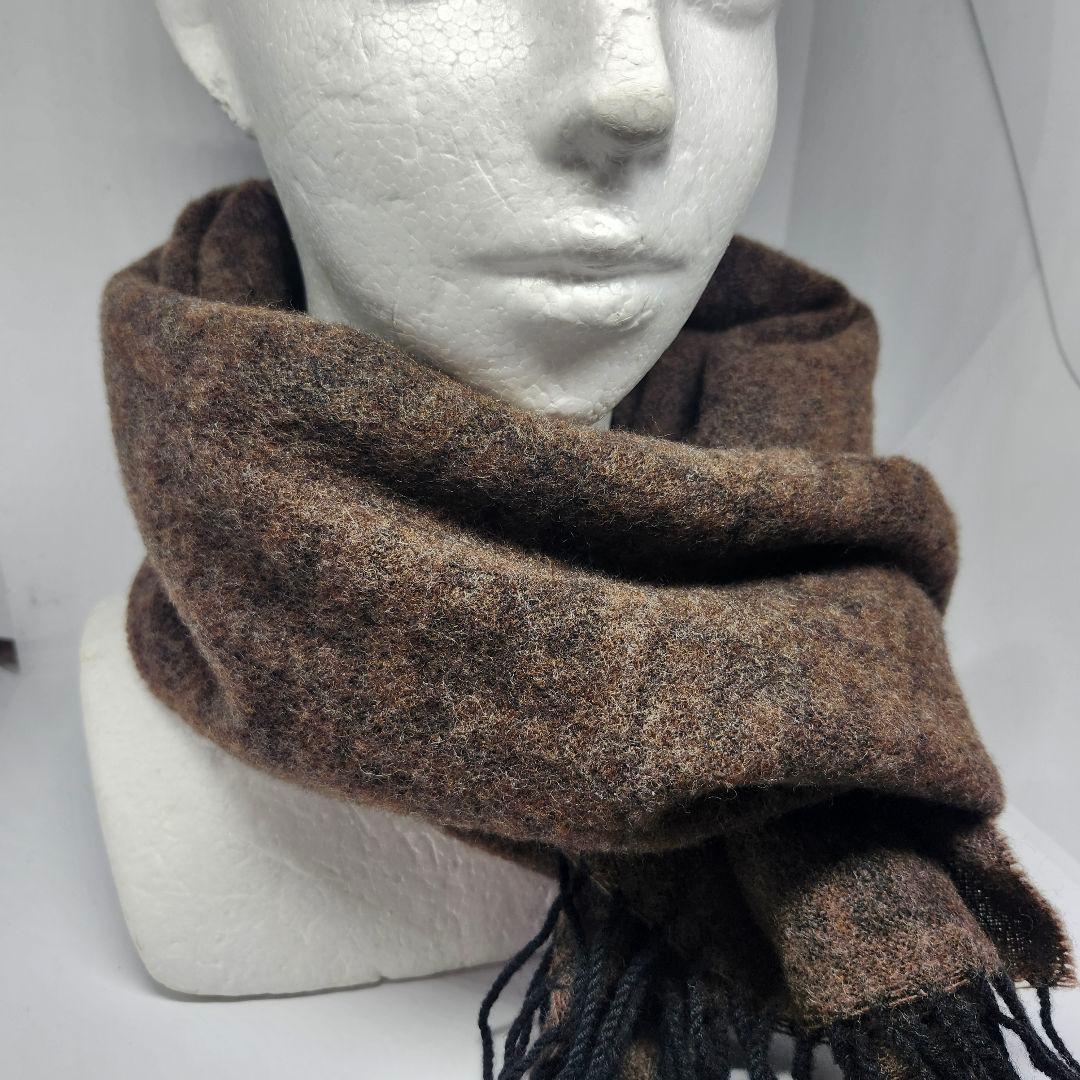 FENDI フェンディ マフラー ウール ロゴ 総柄 イタリア製 メンズ 茶色