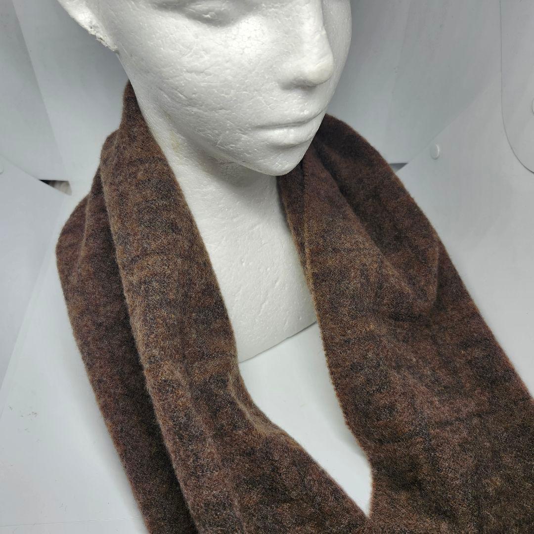 FENDI フェンディ マフラー ウール ロゴ 総柄 イタリア製 メンズ 茶色