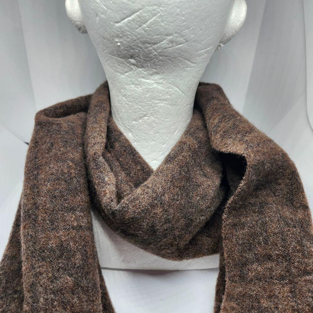 FENDI フェンディ マフラー ウール ロゴ 総柄 イタリア製 メンズ 茶色