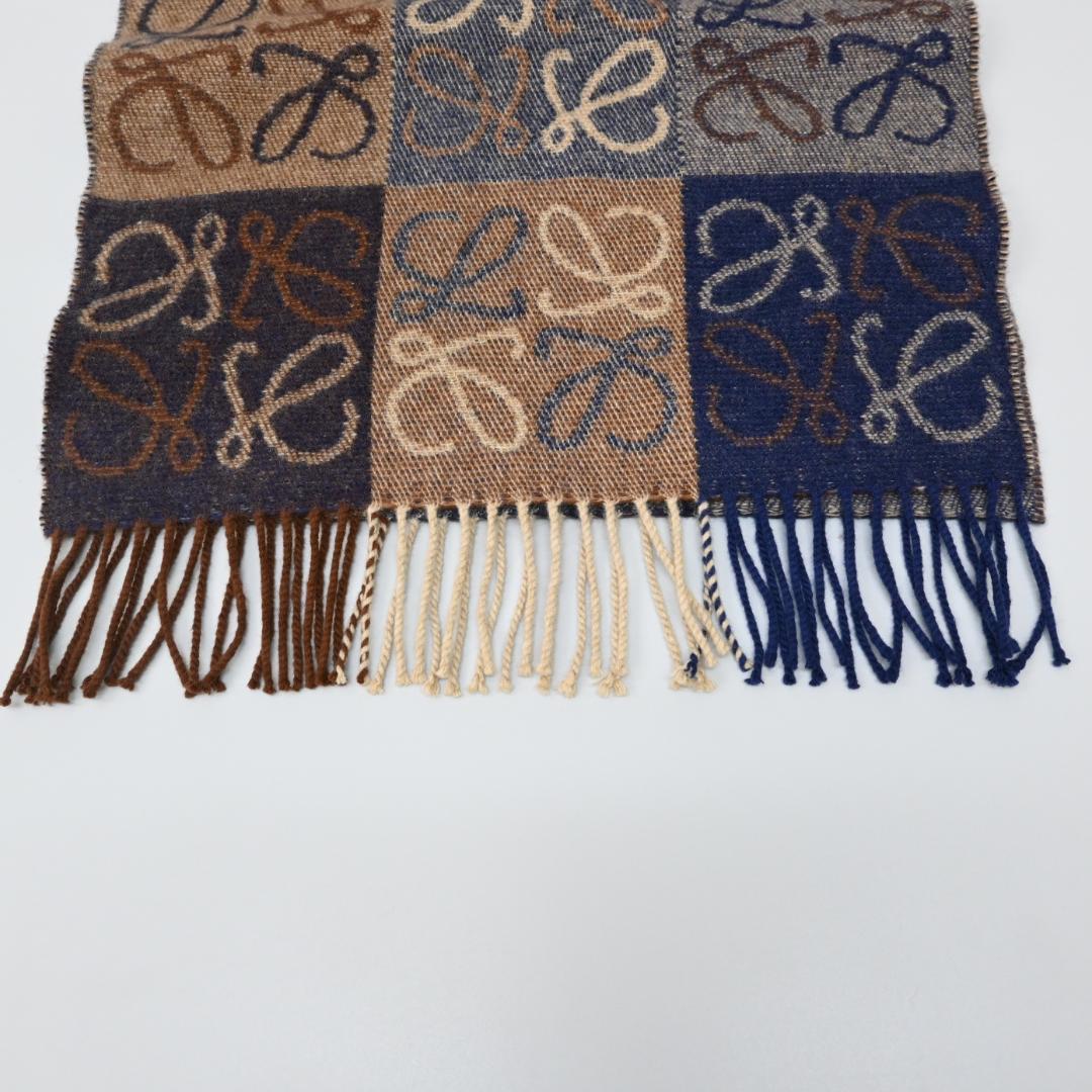 ■ 47978★LOEWE ロエベ マフラー アナグラム柄 カシミヤ90%