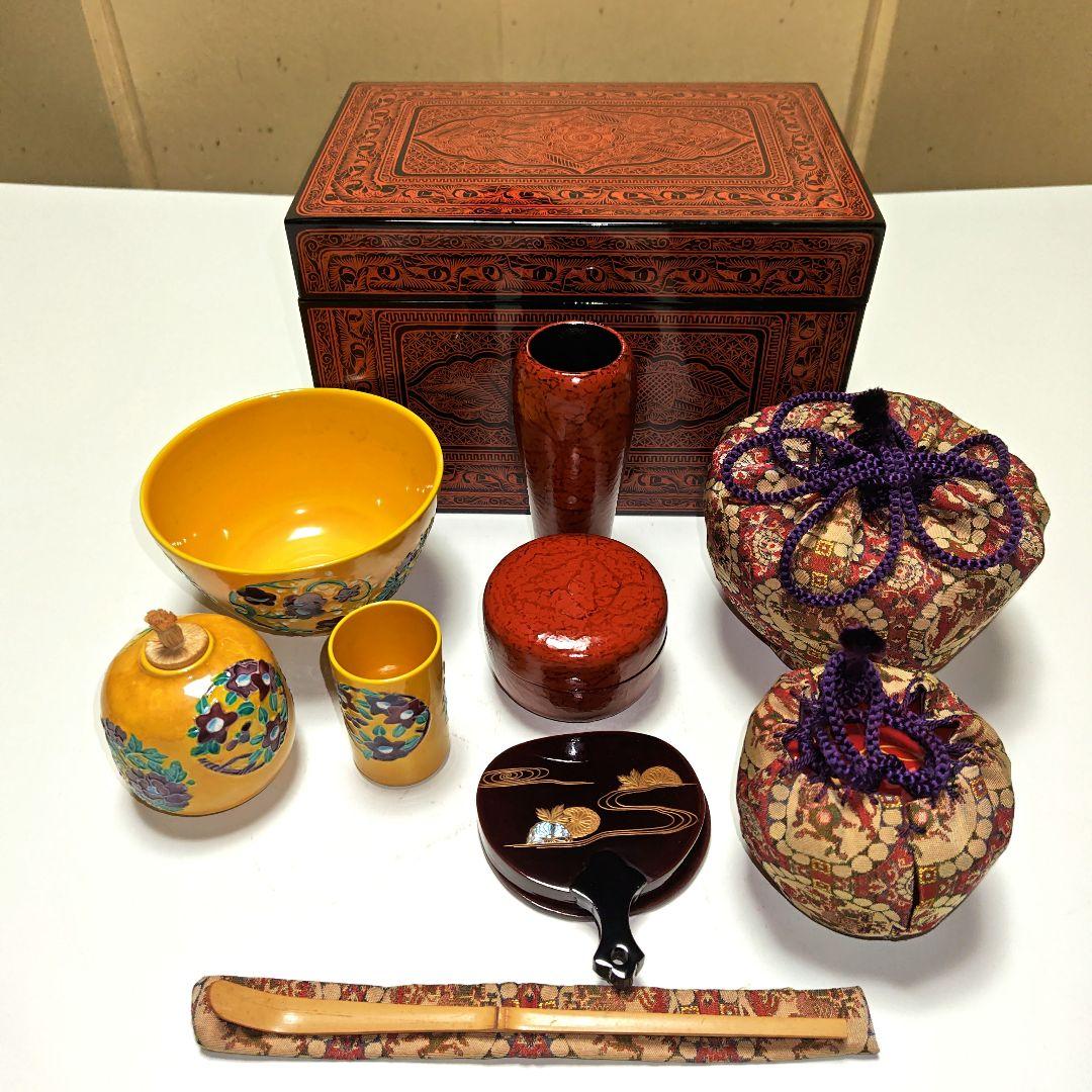 茶道具　きんま唐草文茶箱