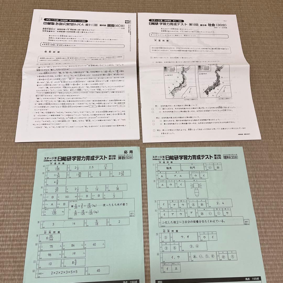 2025年 日能研 5年 ステージⅢ 育成テスト
