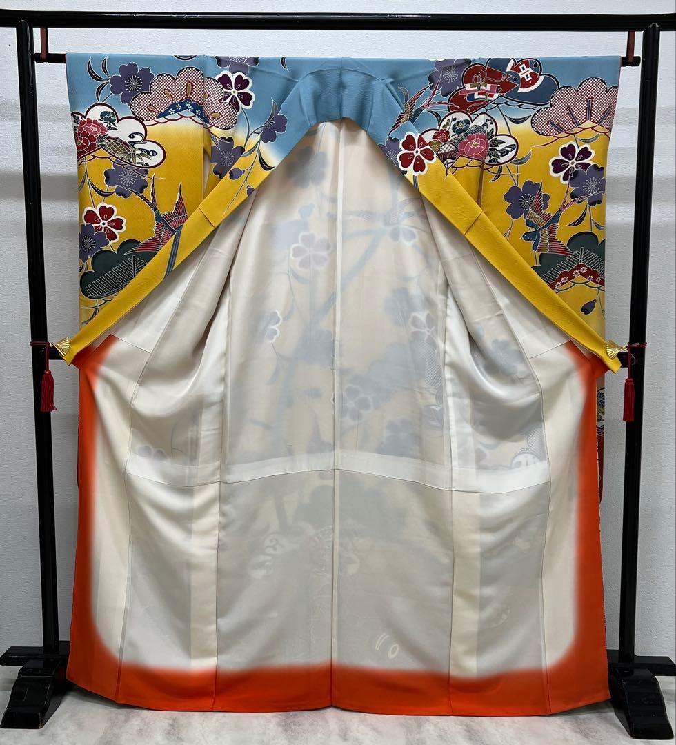 紅型染め　振り袖　フルセット　別誂長襦袢　成人式　美品　佐賀錦本唐織　753