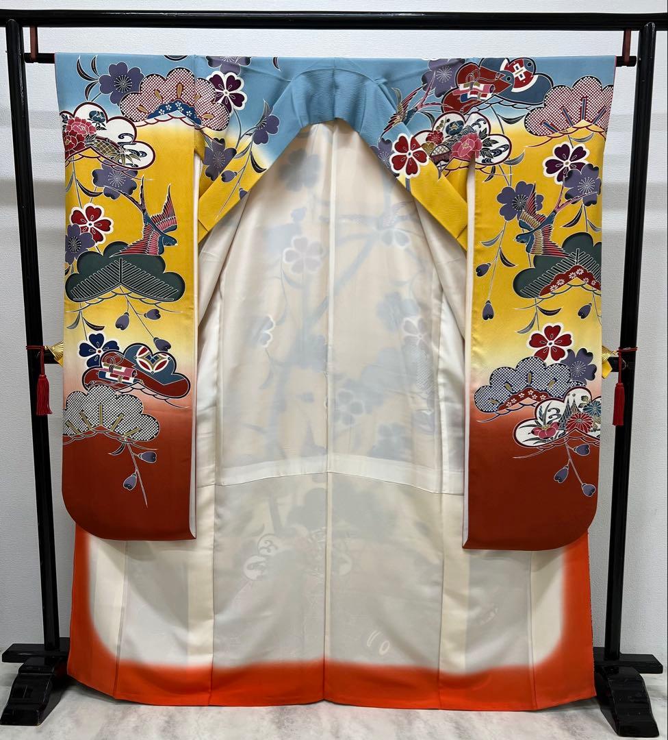 紅型染め　振り袖　フルセット　別誂長襦袢　成人式　美品　佐賀錦本唐織　753