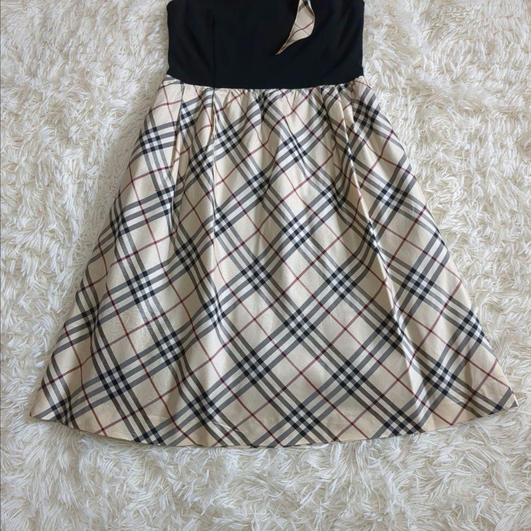 専用 極美品✨バーバリーロンドン ノースリーブワンピース ノバチェック シルク混