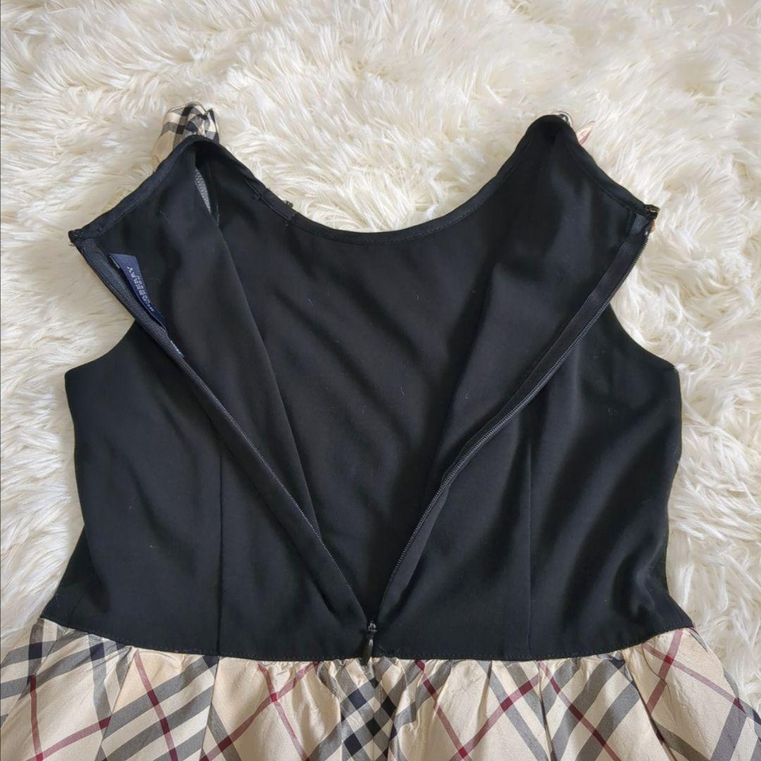 専用 極美品✨バーバリーロンドン ノースリーブワンピース ノバチェック シルク混