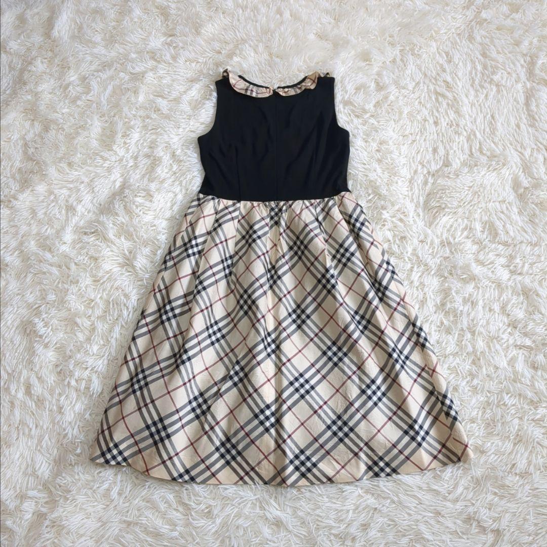 専用 極美品✨バーバリーロンドン ノースリーブワンピース ノバチェック シルク混