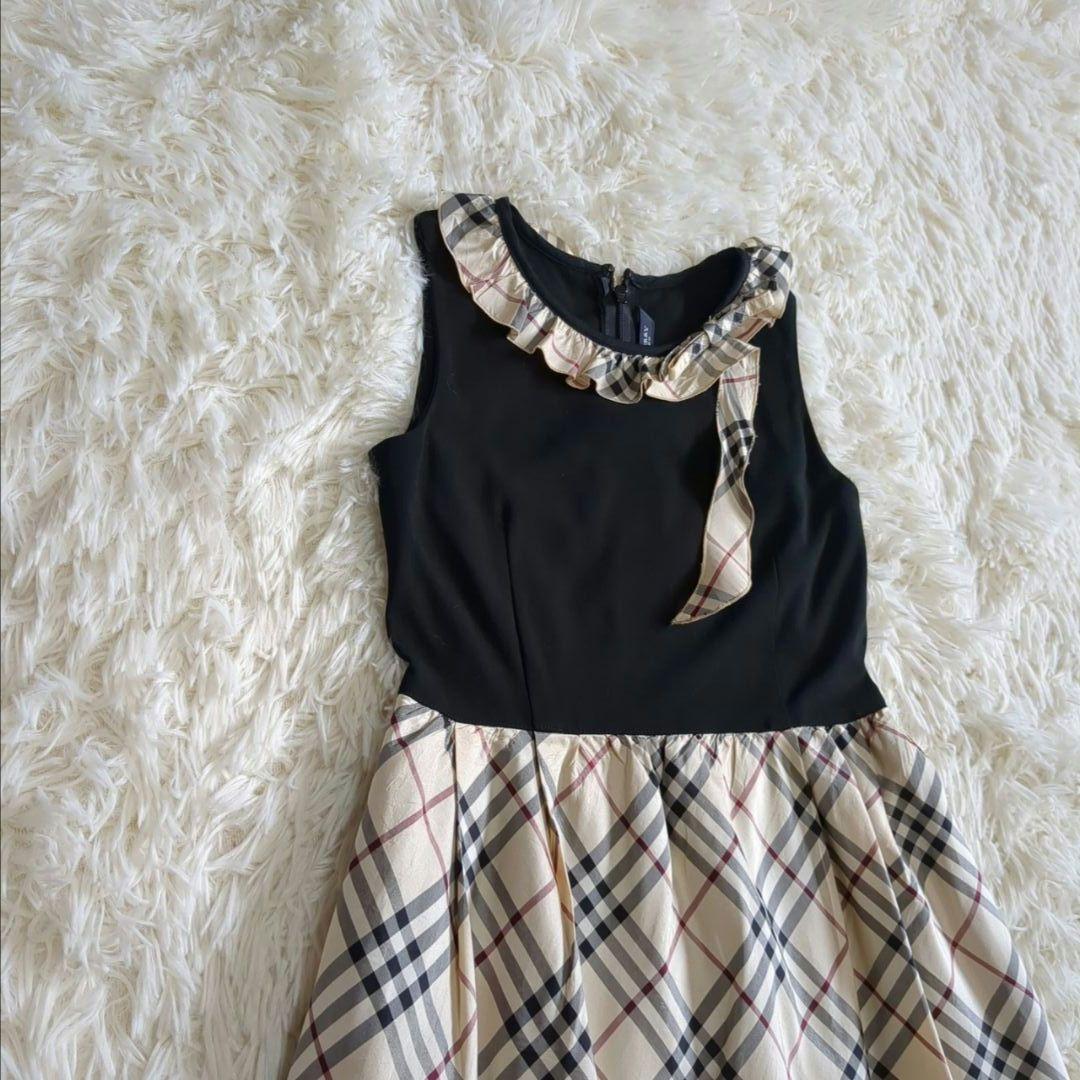 専用 極美品✨バーバリーロンドン ノースリーブワンピース ノバチェック シルク混