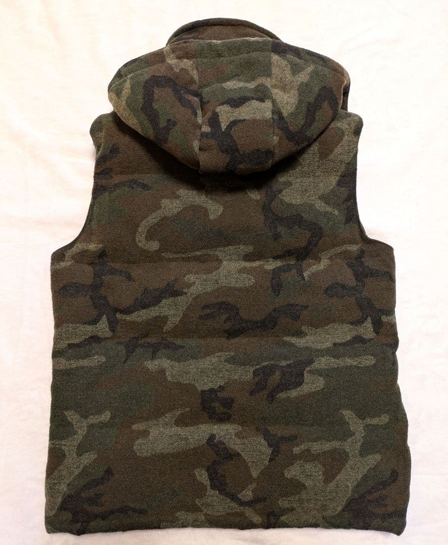 ダントン × BEAMS ウール ダウンベスト フード脱着 2way カモフラ