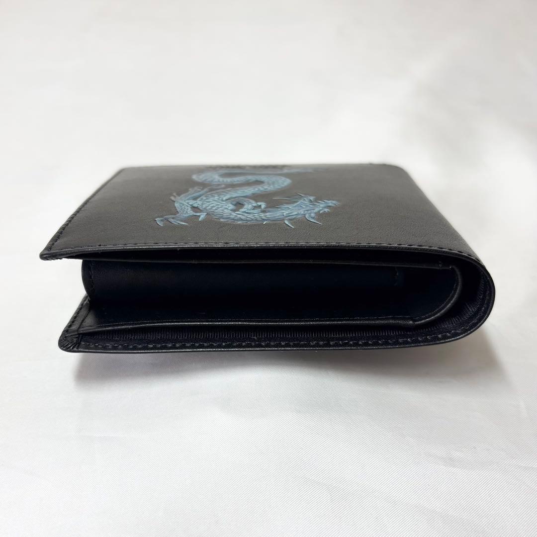 【新品】　ジャンポールゴルチエ　ドラゴン　二つ折り財布　ロゴ　ブラック　希少
