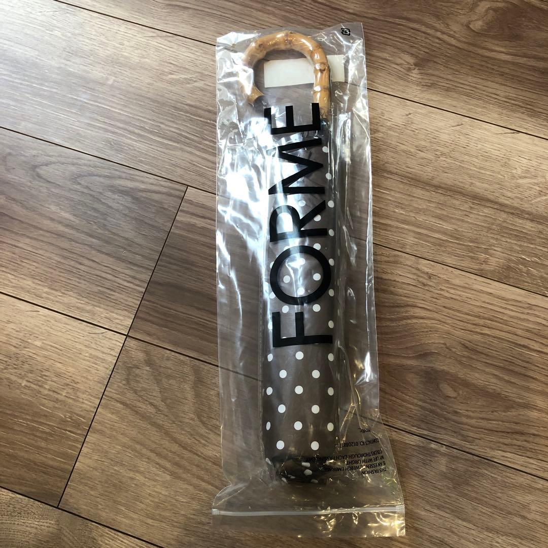 FORME 折りたたみ傘 ブラウン ドット柄