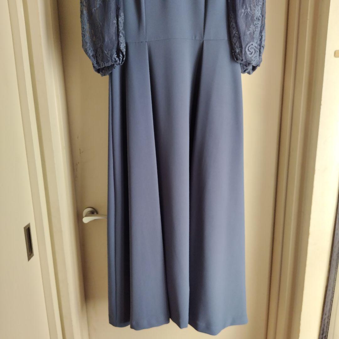 パーティーロングドレス　ブルー　レース