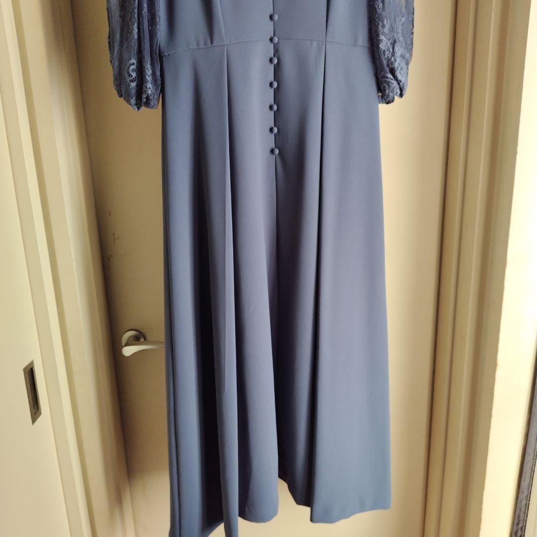 パーティーロングドレス　ブルー　レース