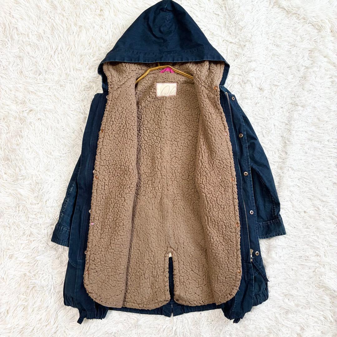 PAL'LAS PALACE インディゴ染め 裏ボア デニム コート ジャケット