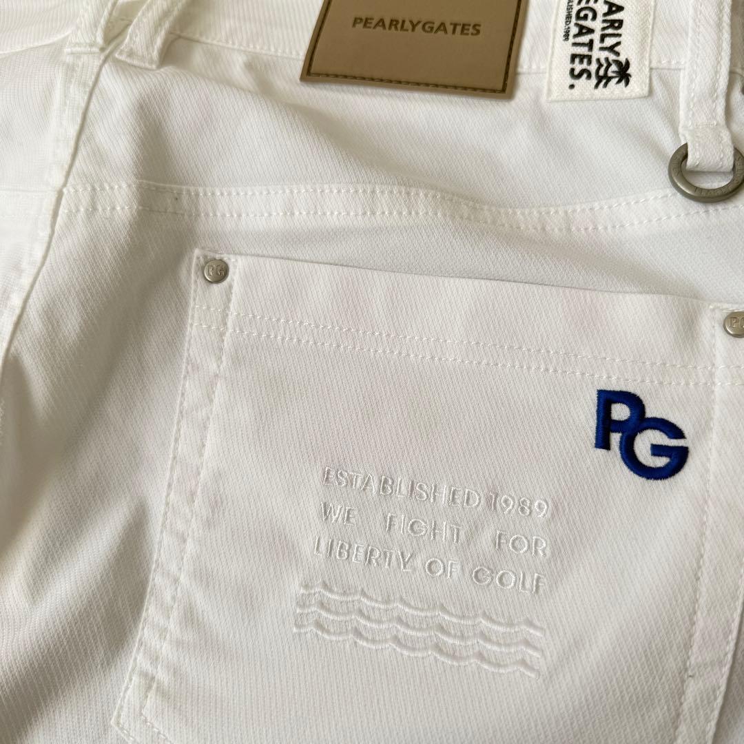 現行モデル　美品　パーリーゲイツ　パンツ　白　S〜M相当　ホワイト　コットン　3