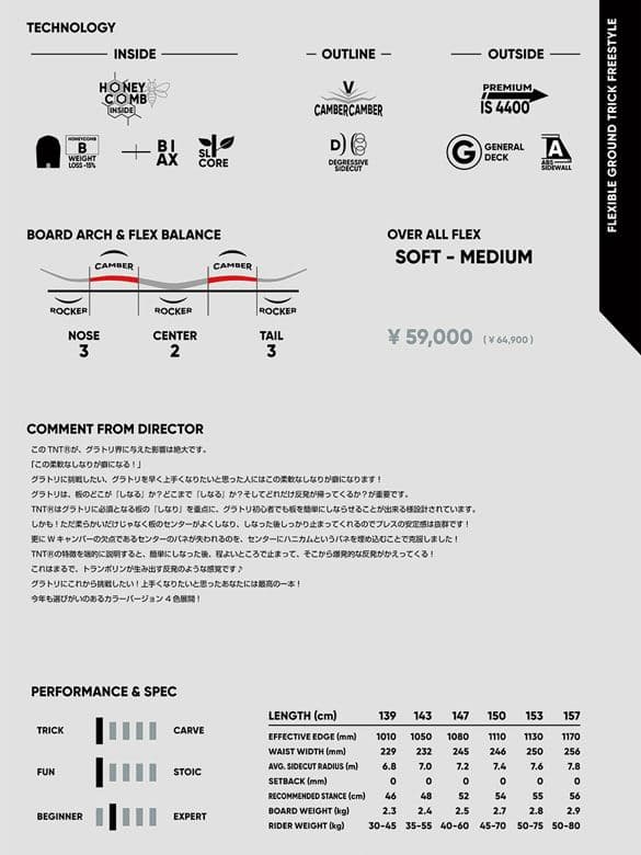 FNTC TNTR 139cm 23-24 グラトリ専用 FLAXビンディング付