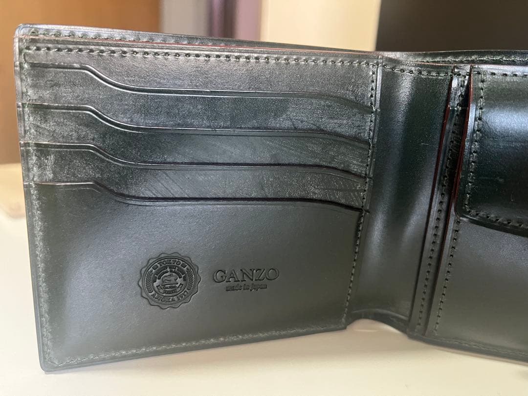 GANZO 二つ折り財布 エイボン　ブリティッシュグリーン