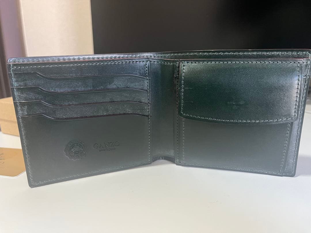 GANZO 二つ折り財布 エイボン　ブリティッシュグリーン