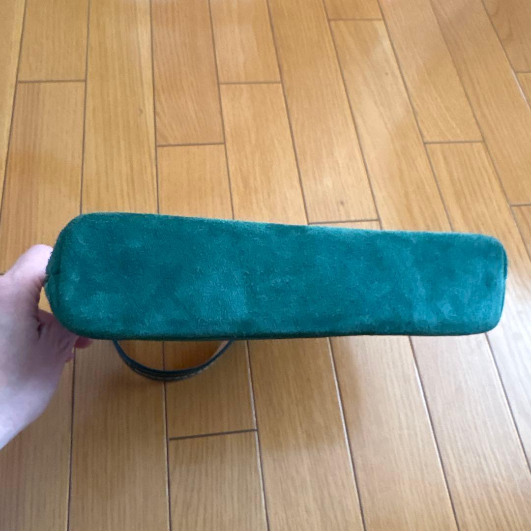 coachショルダーバッグ 緑系 スエード