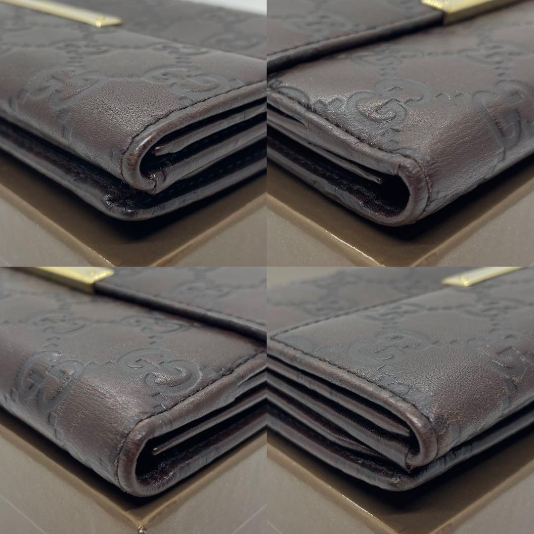 【美品/箱付】グッチ 112715・0416 GG柄 長財布 二つ折り 小銭入れ
