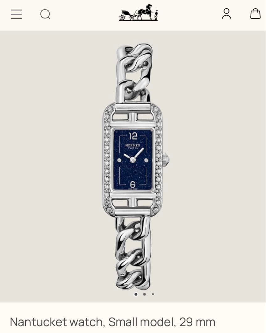 【専用】エルメス腕時計ナンタケットPM 29 mm ダイヤモンド　ステンレス新品