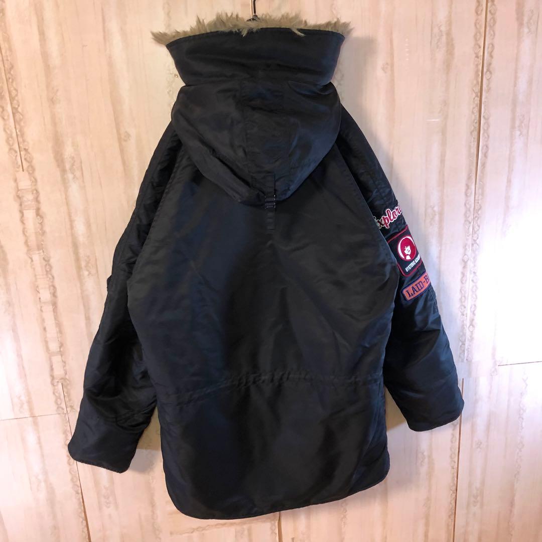 ヒステリックグラマー フードファー付き フライトジャケット アーム刺繍ロゴ付き