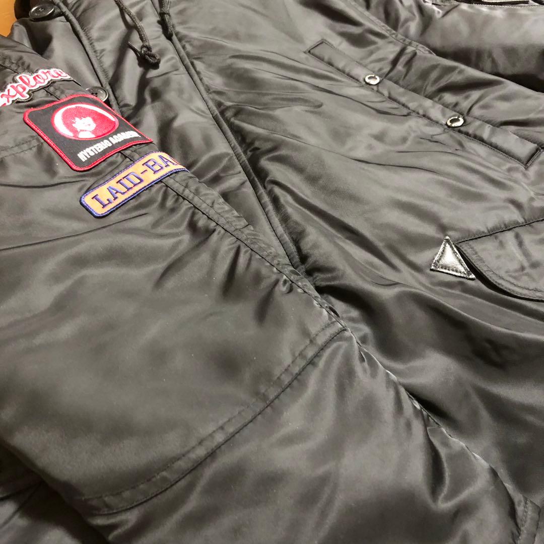 ヒステリックグラマー フードファー付き フライトジャケット アーム刺繍ロゴ付き