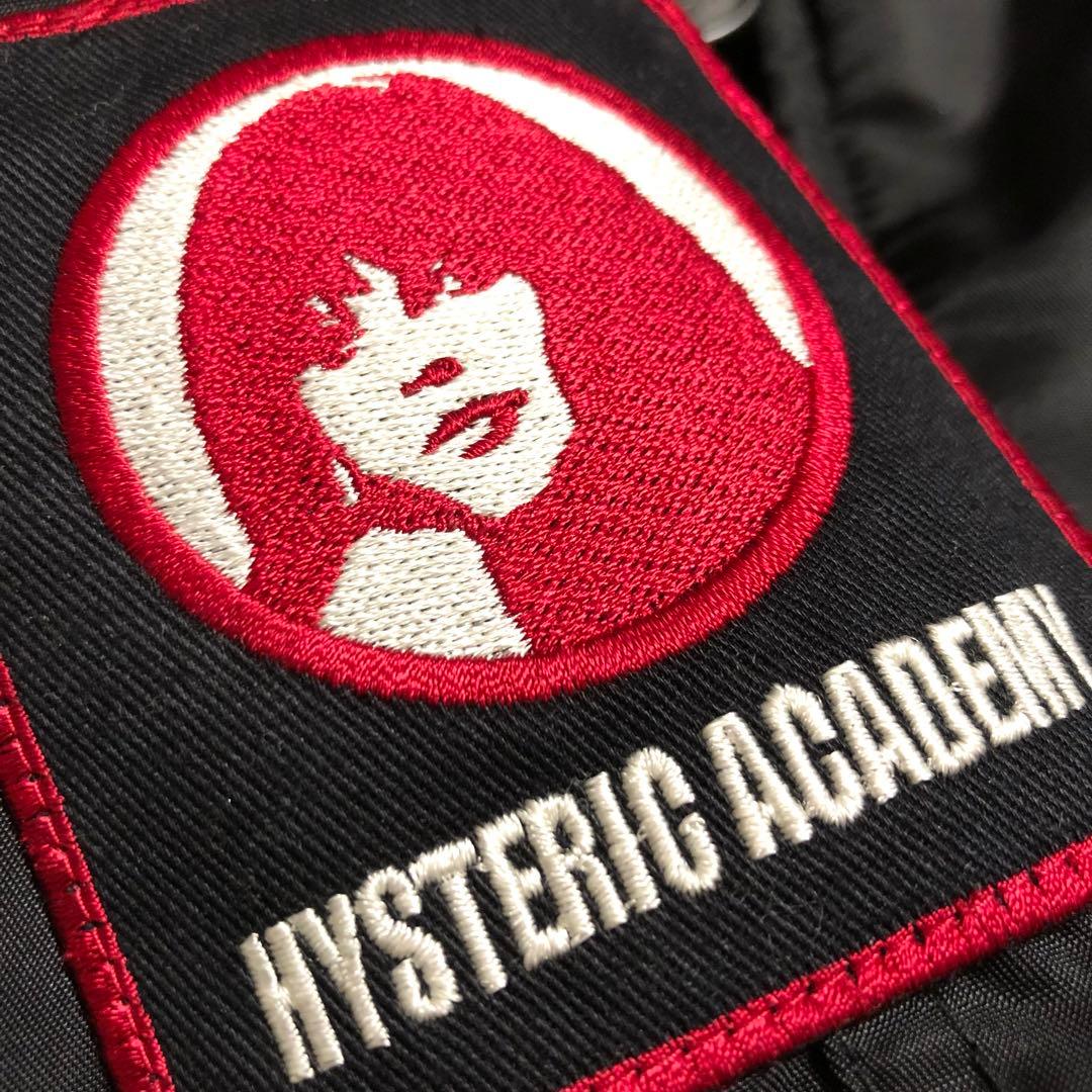 ヒステリックグラマー フードファー付き フライトジャケット アーム刺繍ロゴ付き
