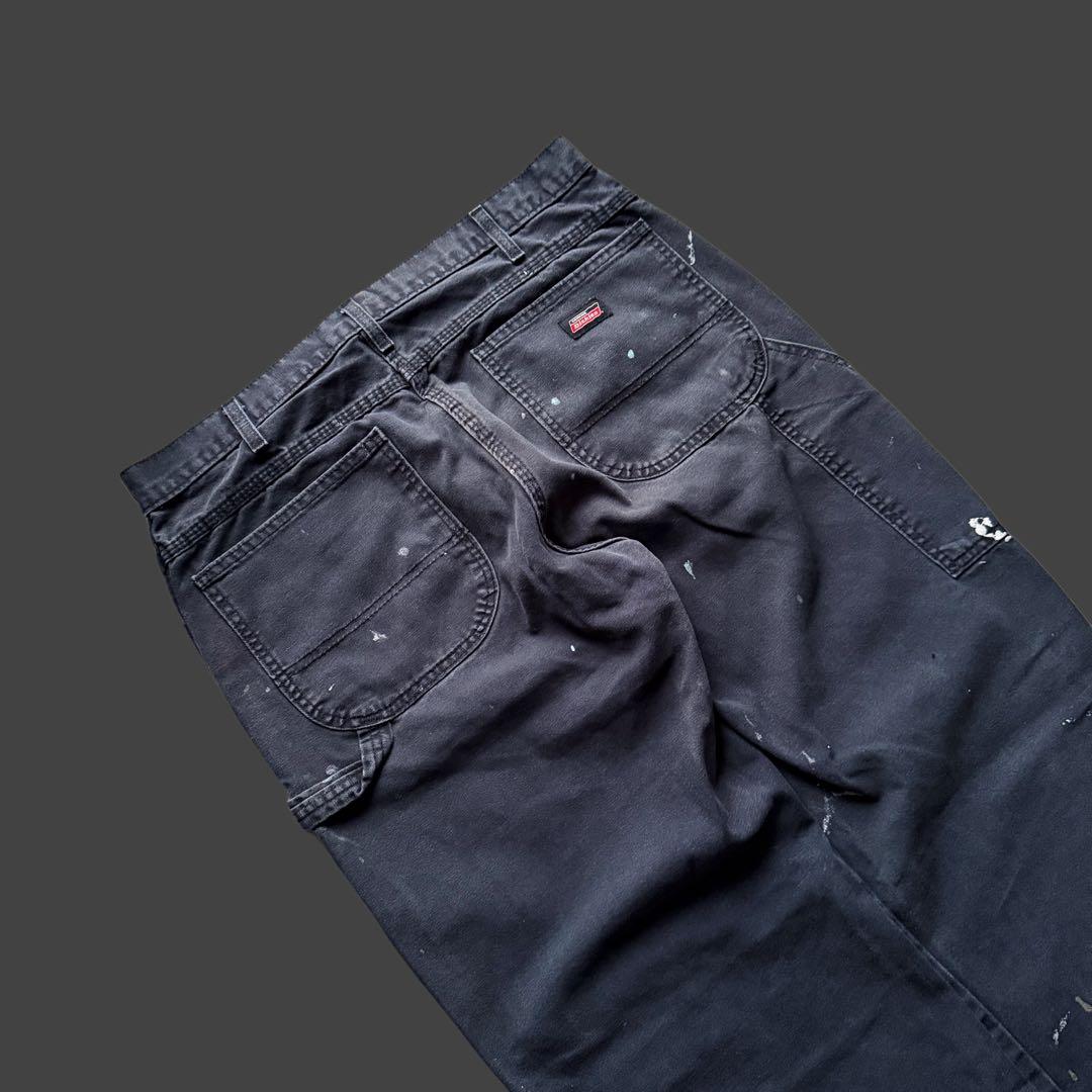 ディッキーズ ペンキ ペインターパンツ フェードブラック ダック地 グランジ