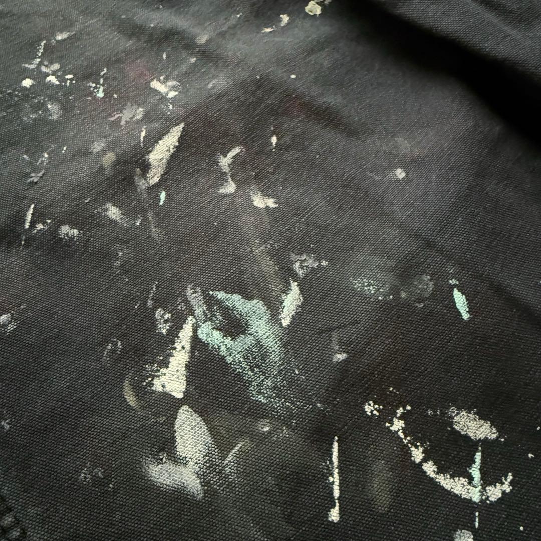 ディッキーズ ペンキ ペインターパンツ フェードブラック ダック地 グランジ