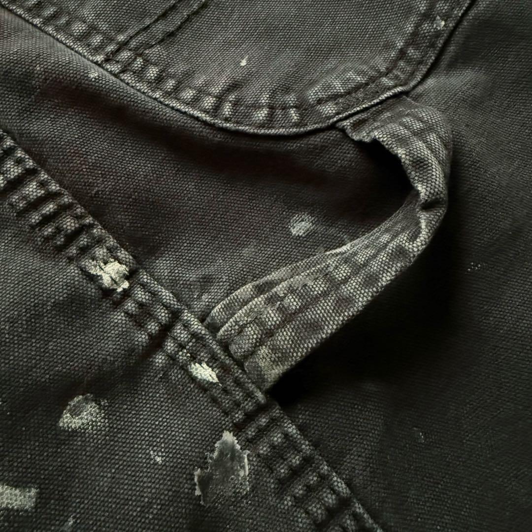 ディッキーズ ペンキ ペインターパンツ フェードブラック ダック地 グランジ