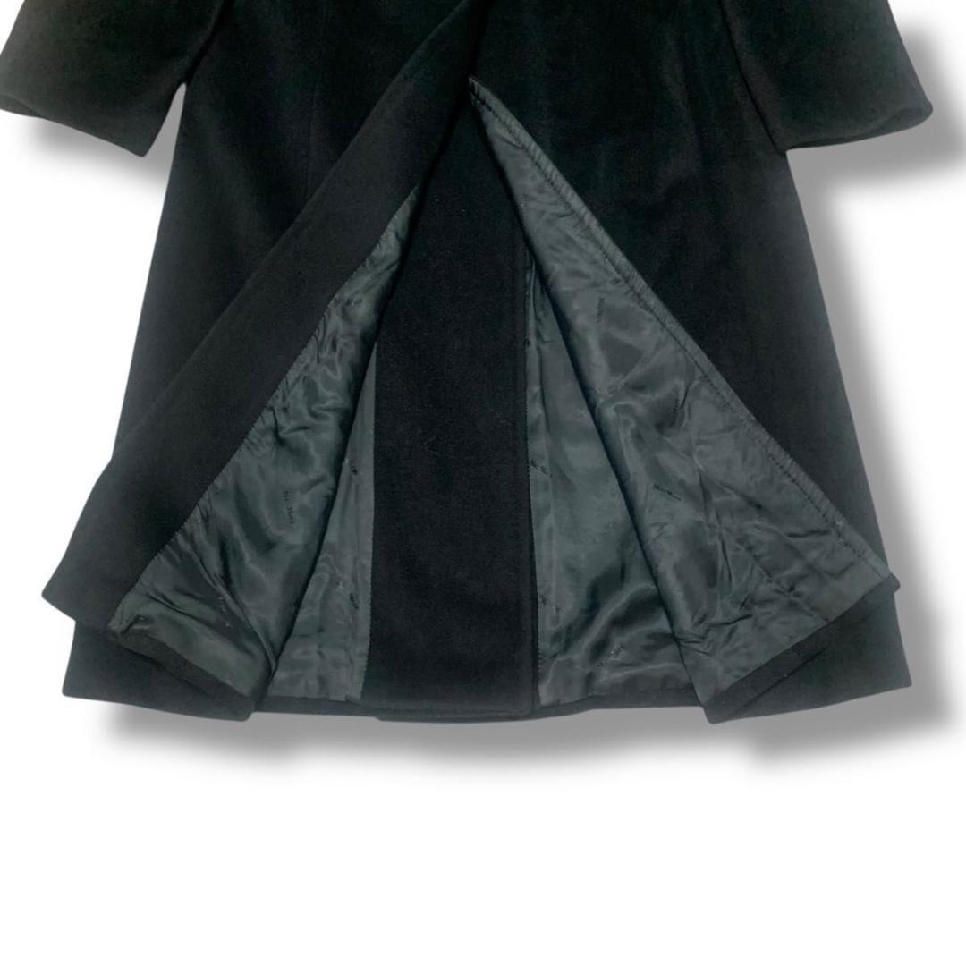 美品 Lサイズ マックスマーラ ロングコート カシミヤ 白タグ 女優襟 黒☆