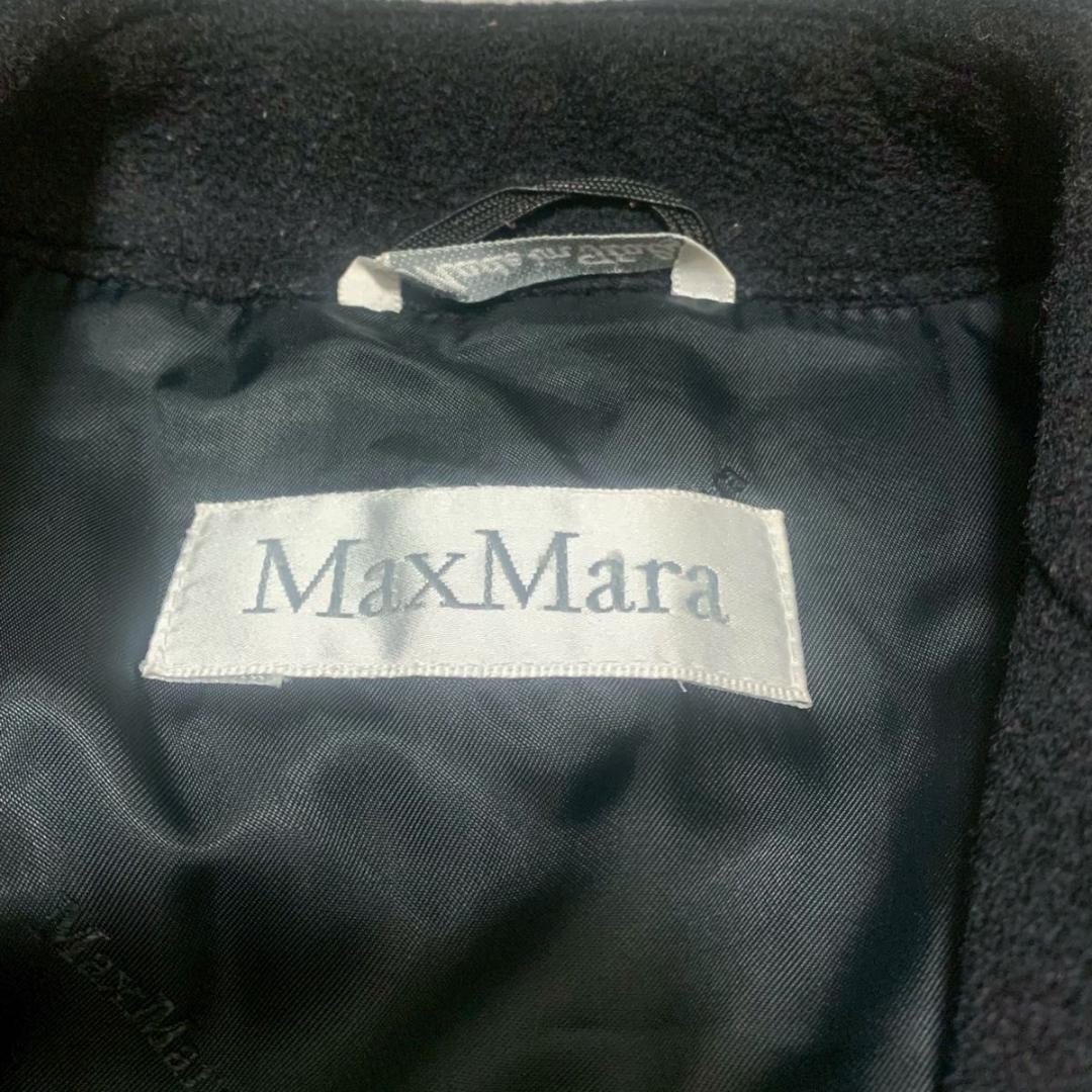 美品 Lサイズ マックスマーラ ロングコート カシミヤ 白タグ 女優襟 黒☆