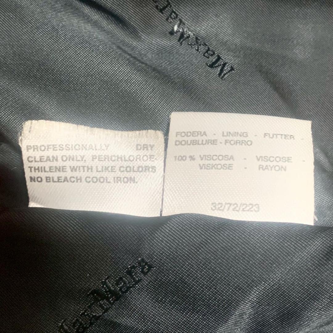 美品 Lサイズ マックスマーラ ロングコート カシミヤ 白タグ 女優襟 黒☆