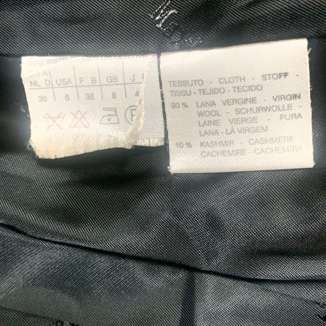 美品 Lサイズ マックスマーラ ロングコート カシミヤ 白タグ 女優襟 黒☆