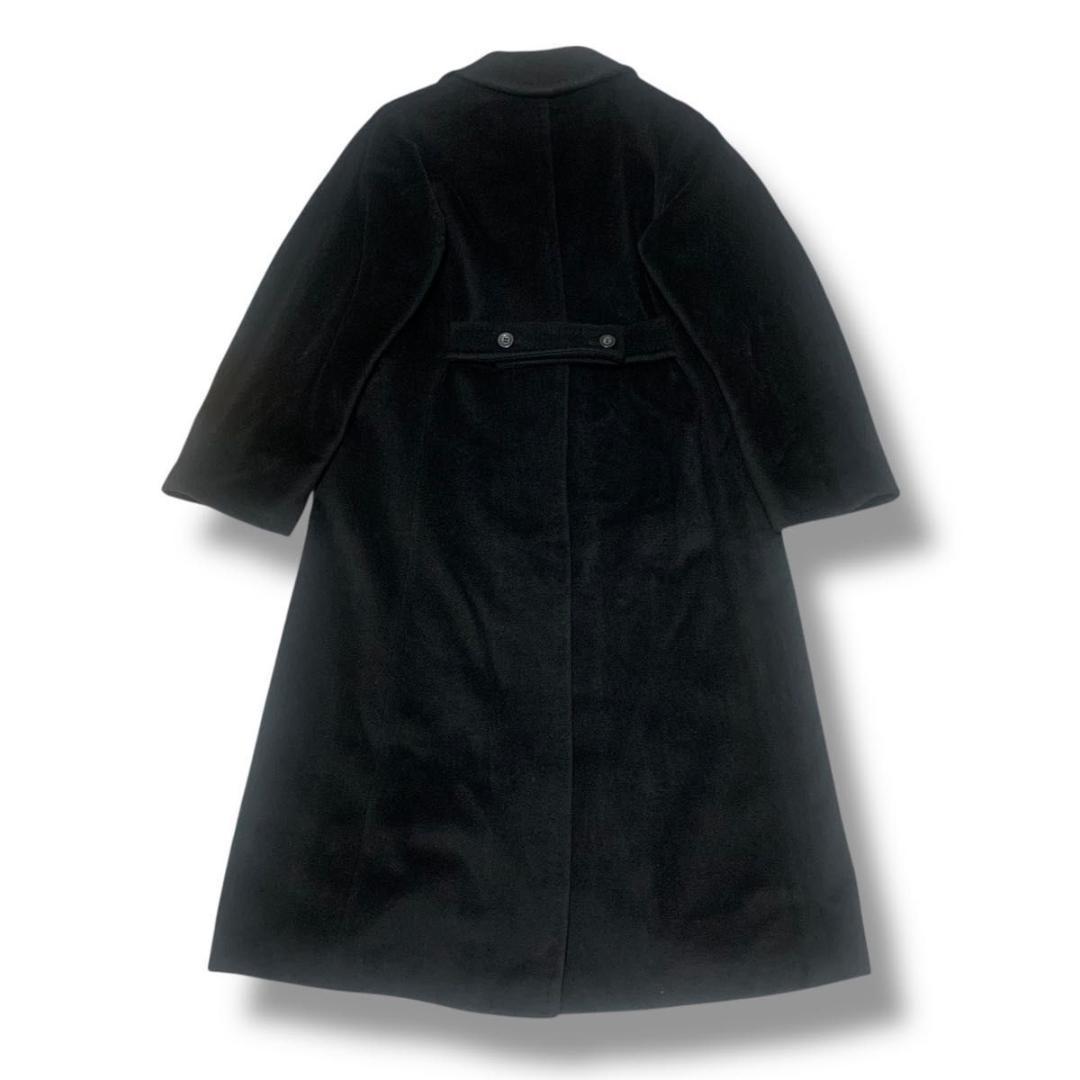 美品 Lサイズ マックスマーラ ロングコート カシミヤ 白タグ 女優襟 黒☆