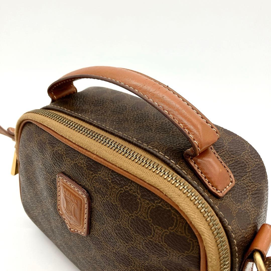 【CELINE】2wayショルダーバッグ　ミニバッグ　マカダム柄　ダークブラウン