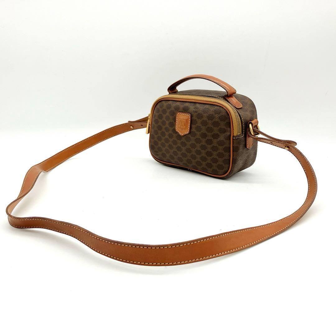 【CELINE】2wayショルダーバッグ　ミニバッグ　マカダム柄　ダークブラウン