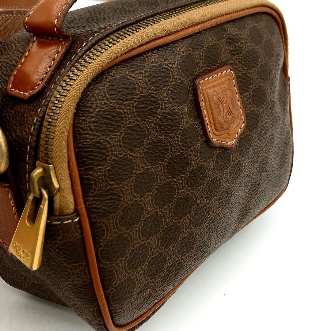 【CELINE】2wayショルダーバッグ　ミニバッグ　マカダム柄　ダークブラウン